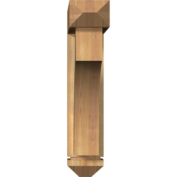 Westlake Arts And Crafts Rough Sawn Bracket W/ Offset Brace, Western Red Cedar, 6W X 24D X 28H